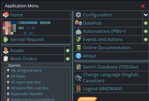 Shows 2 column wide menu
