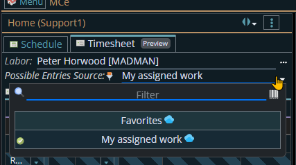Shows the 2 default queries you can pick