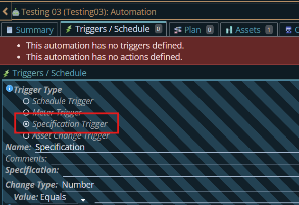 Shows how to select a Trigger Type.
