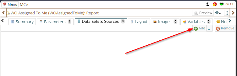 shows the adding of a new data sets