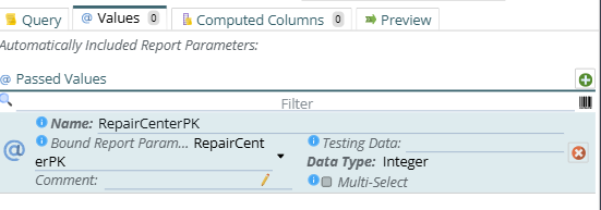 shows the configured parameter