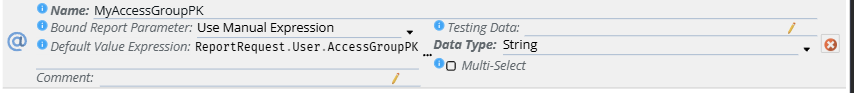 shows the my access group pk parameter config