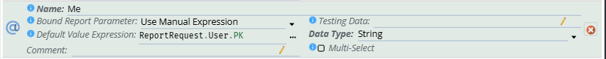 shows the me parameter config