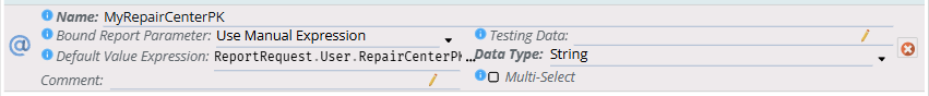 shows my repair center parameter config