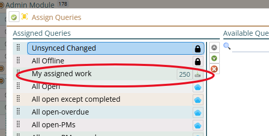 Shows the assign queries overriding the query editor