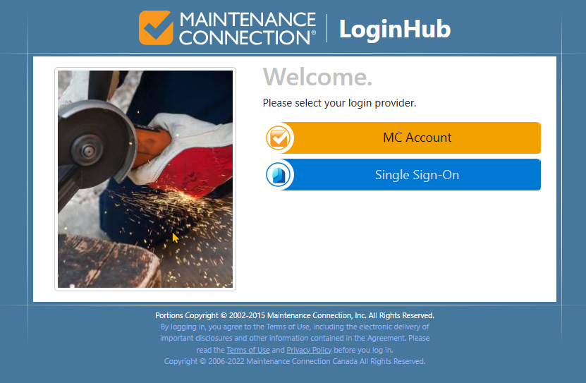 Shows 2 login accounts, MC account and an IP "Single Sign-On" account