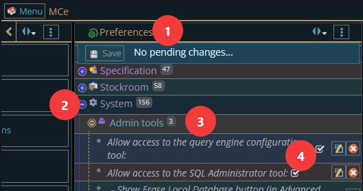 Shows turning on the query engine configuration