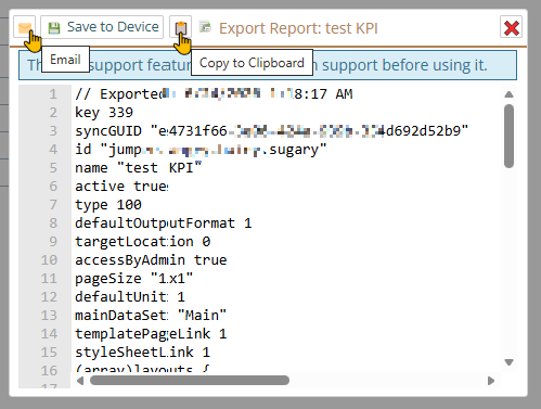 Shows emailing, Saving to device or copying the .kdl to memory