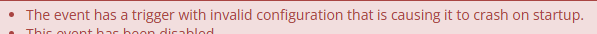 error re invalide configuration