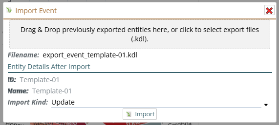 Shows the id and name filled in