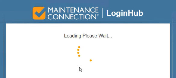 SHows LoginHub trying to load