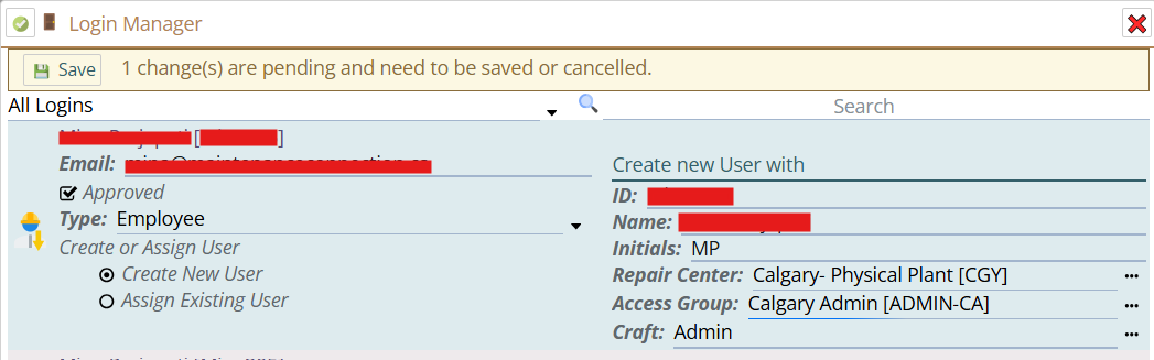 Approve user in MCe application