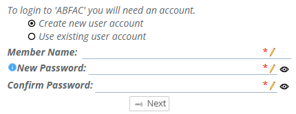 Provide member name and password while signup