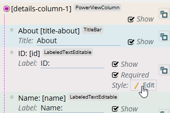 Shows the Style: Edit option